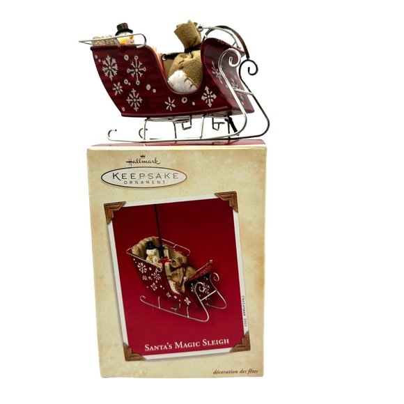 Hallmark Keepsake Ornament Santa's Magic Sleigh 2003 Waiting For Santa Collectio - Picture 1 of 13
